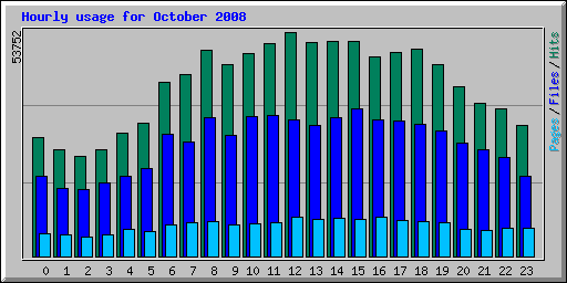 Hourly usage for October 2008