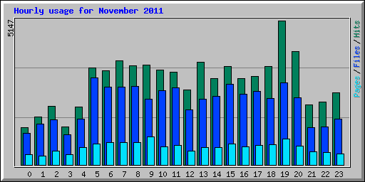 Hourly usage for November 2011