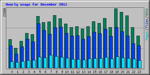 Hourly usage for December 2011