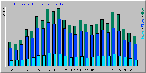 Hourly usage for January 2012
