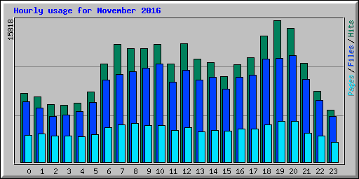 Hourly usage for November 2016